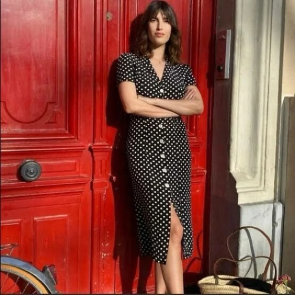 Rouje Marin Dress in black and white polka dot - Picture 1 of 3